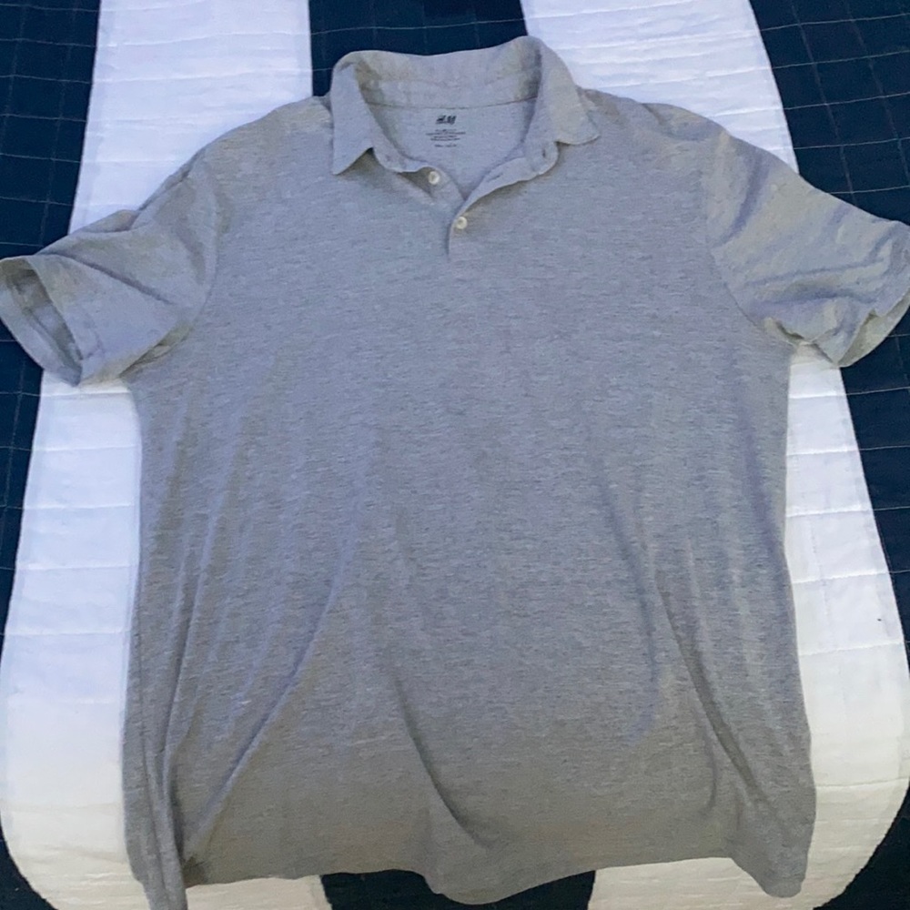 H&M slim fit grey polo
